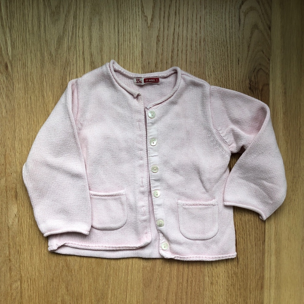 French pink cardigan